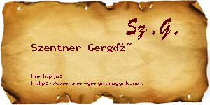 Szentner Gergő névjegykártya